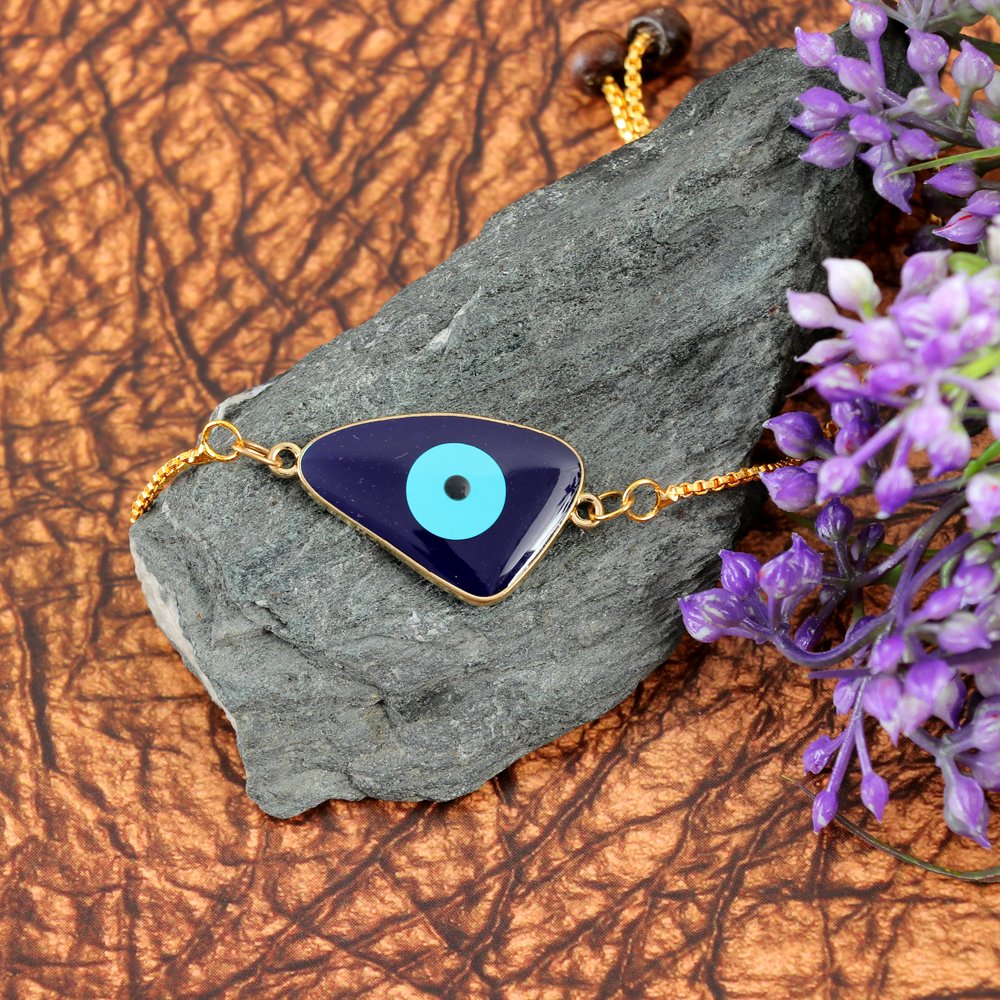 Turkish Blue Stone Evil Eye Rakhi-Bracelet image 1