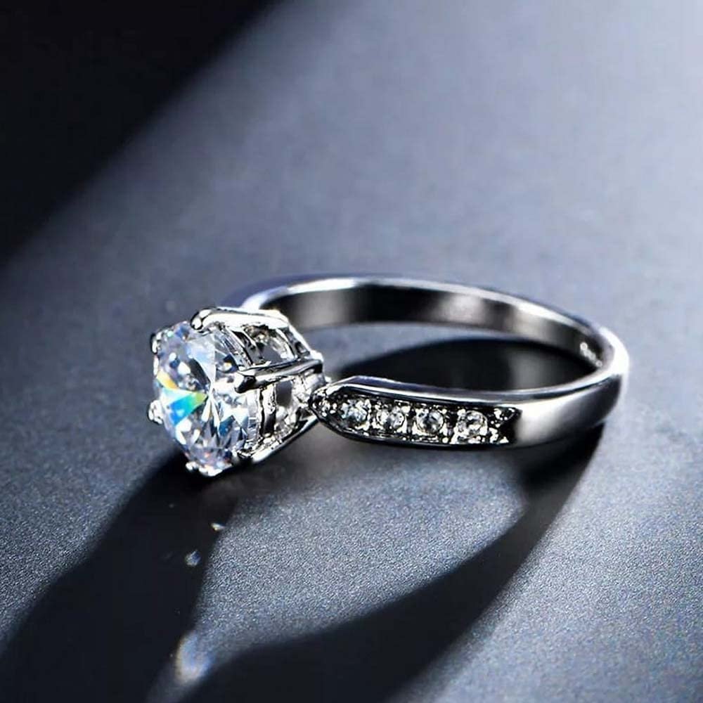 Sparkling Silver Cascade Gem Ring image 2