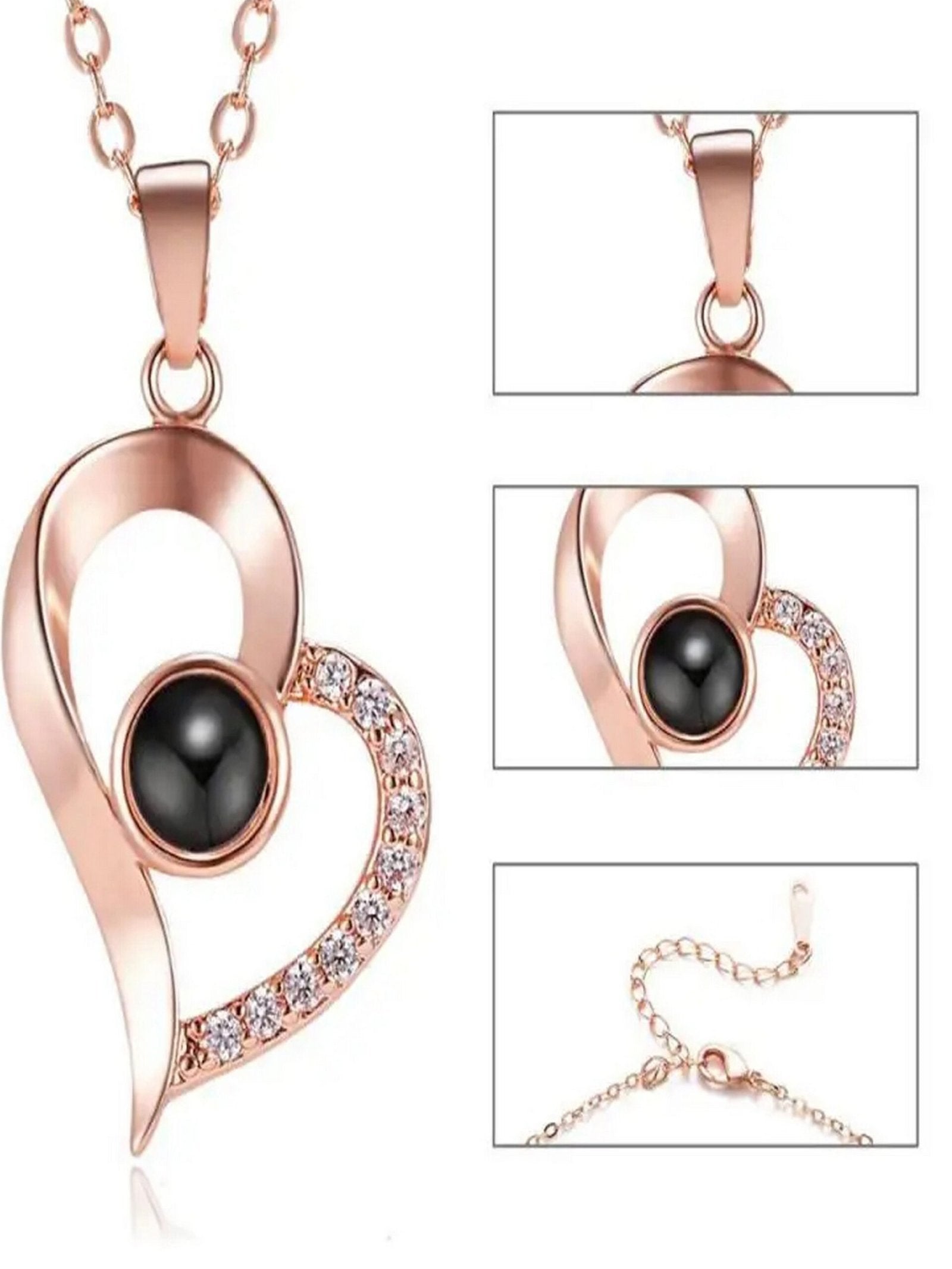 Gold-Plated 'I Love You in 100 Languages' Heart Necklace for Women and Girls image 3