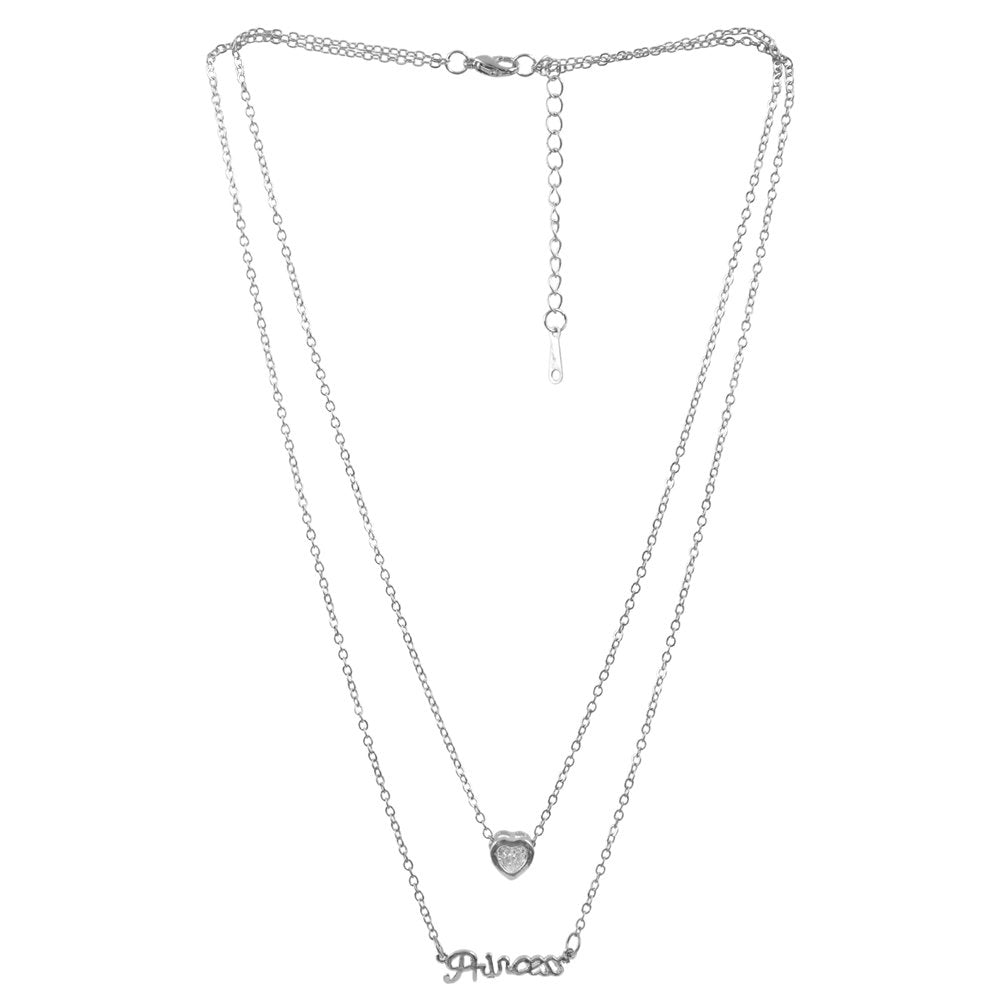 Silver-Plated Princess Name Letter Pendant Chain Necklace image 4