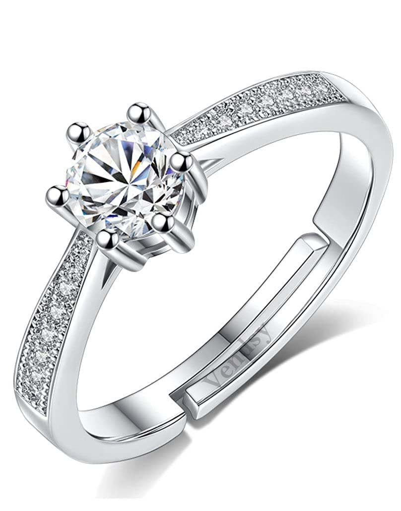 Sparkling Silver Cascade Gem Ring image 0