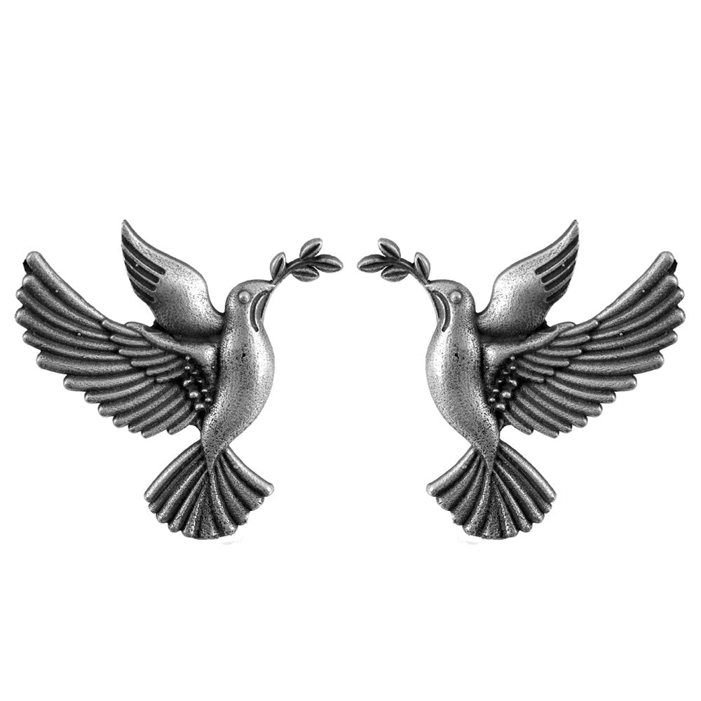 Oxidized Silver Birds Drop Earrings image 4