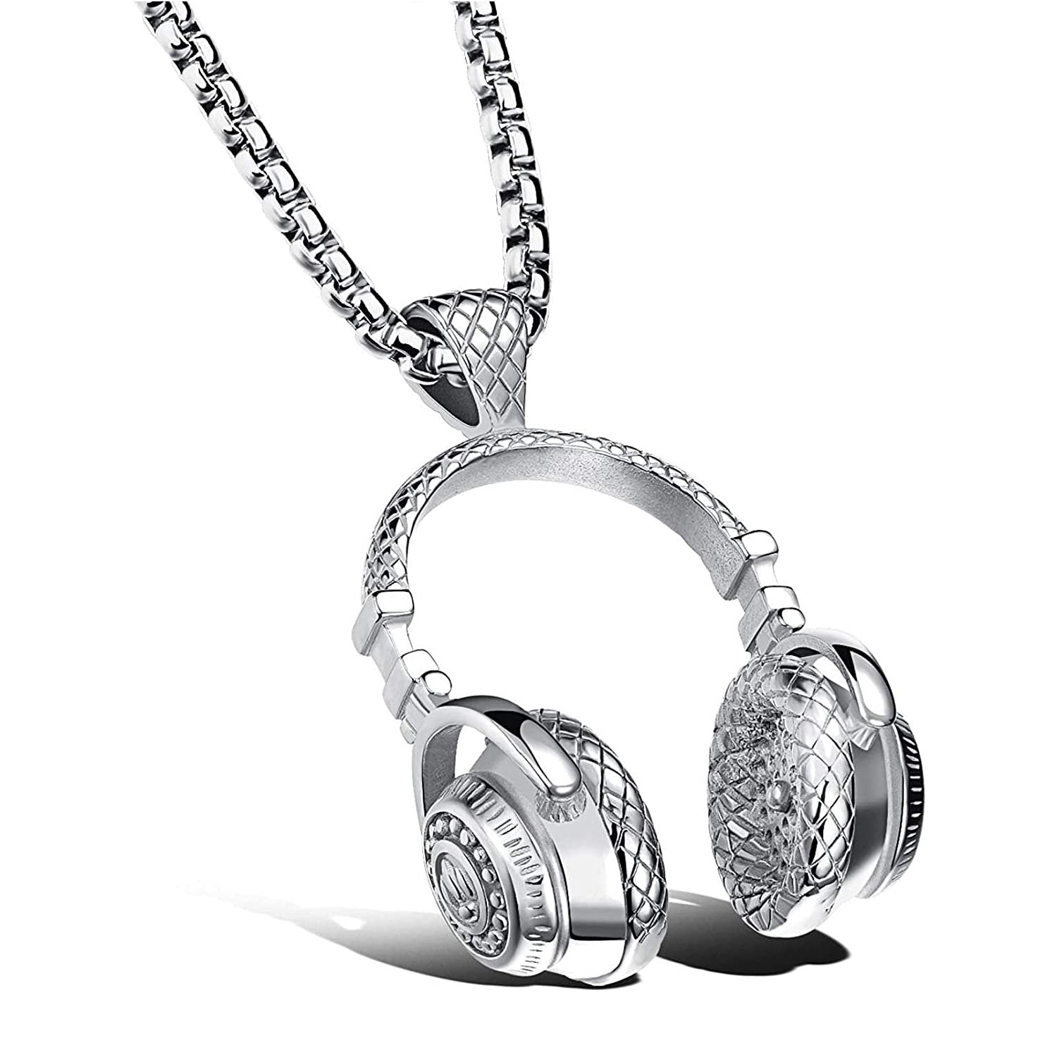 Silver-Plated Music Accessories Headphone Pendant Necklace image 1