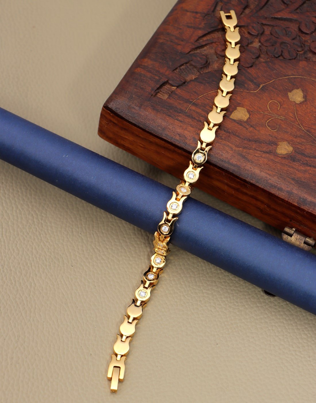 Gold Plated Bio Magnetic Therapy Metal Bracelet image 1