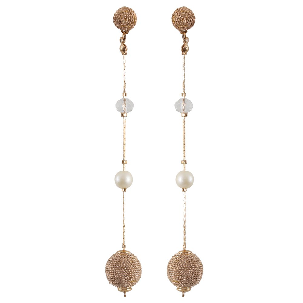Gold-Plated Contemprorary Long Tassel Earrings image 4