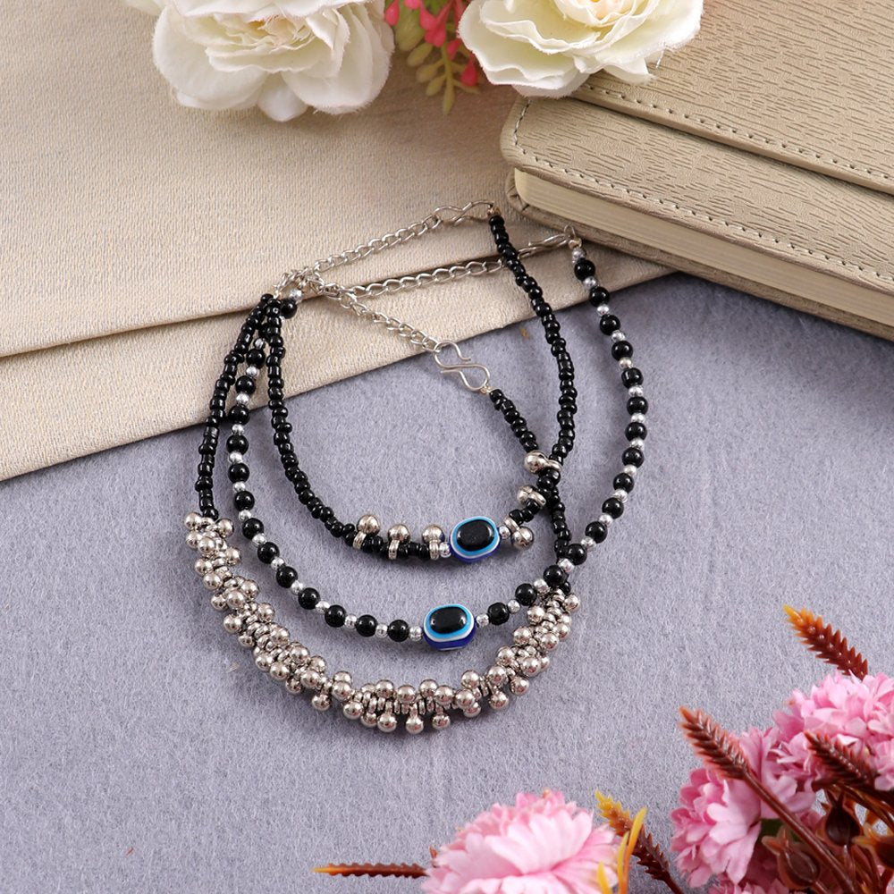 Pack-3 Beaded Anklet Combo For Women & Girls image 2