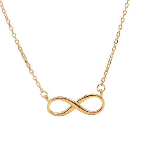 Gold-Plated Infinity Pendant Chain Necklace image 1