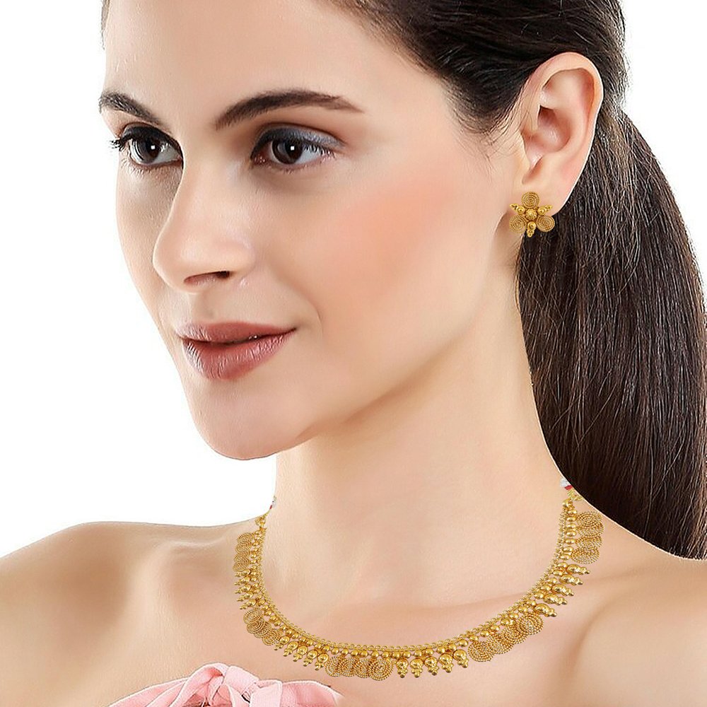 Gold-Plated South Indian Coin Jewellery Set image 3