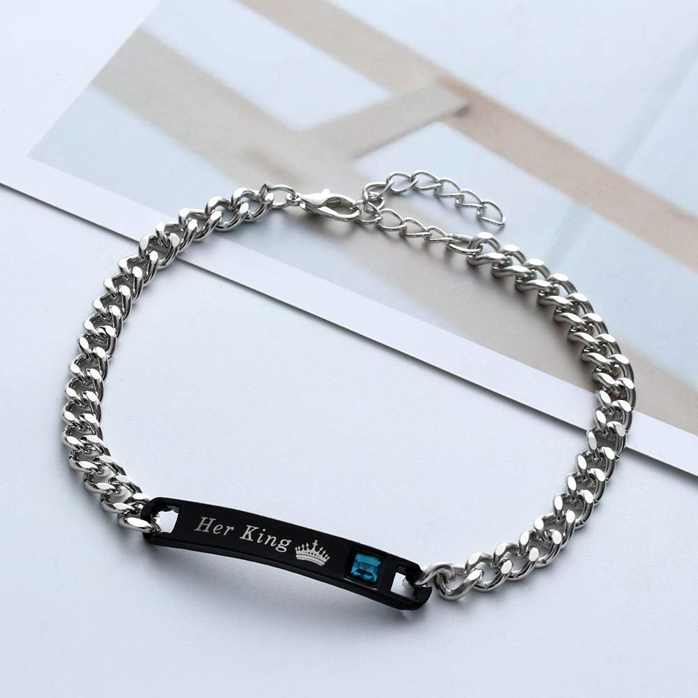 His & Her Couples Satinless Steel Bracelet image 1