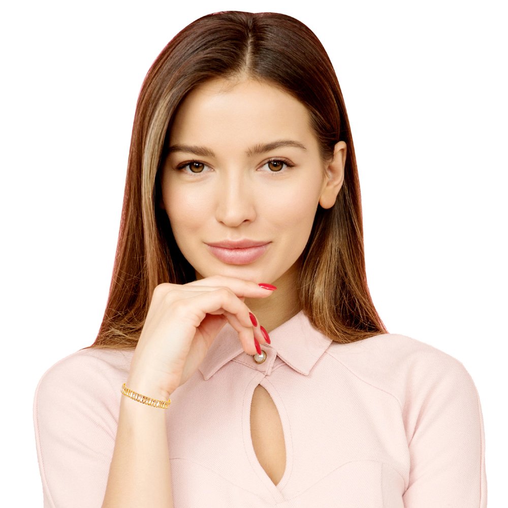 Rose-Gold A/D American Diamond Studded Adjustable Bracelet image 1