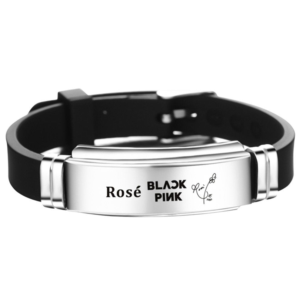 Korean Signature Rose Bracelet in Black-Pink image 2