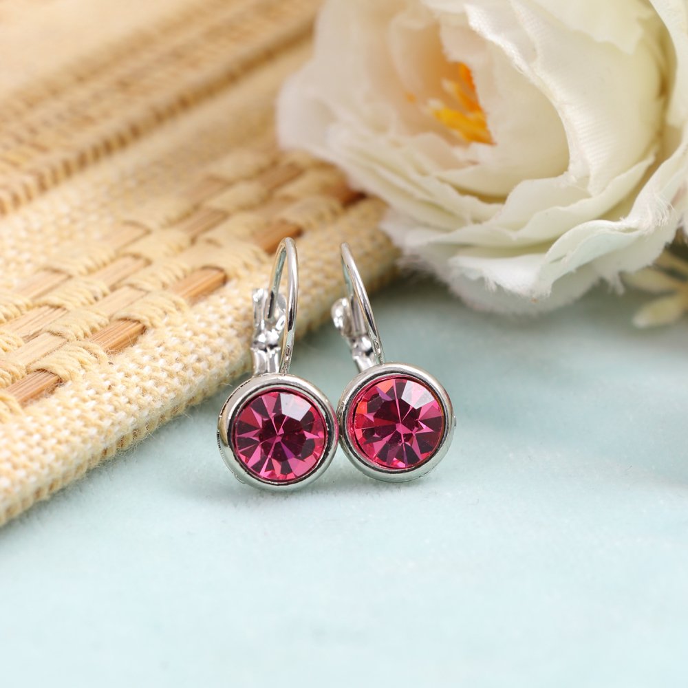 Gold-Plated Korean Design Pink Crystal drop & Dangler Earrings image 2