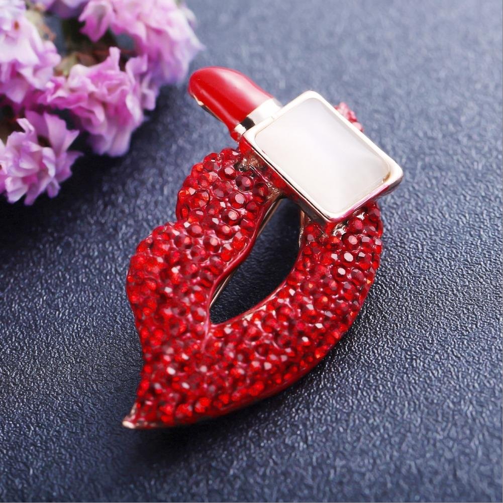 Hot Red Lips Lipstick Brooch For Women/Girls image 3
