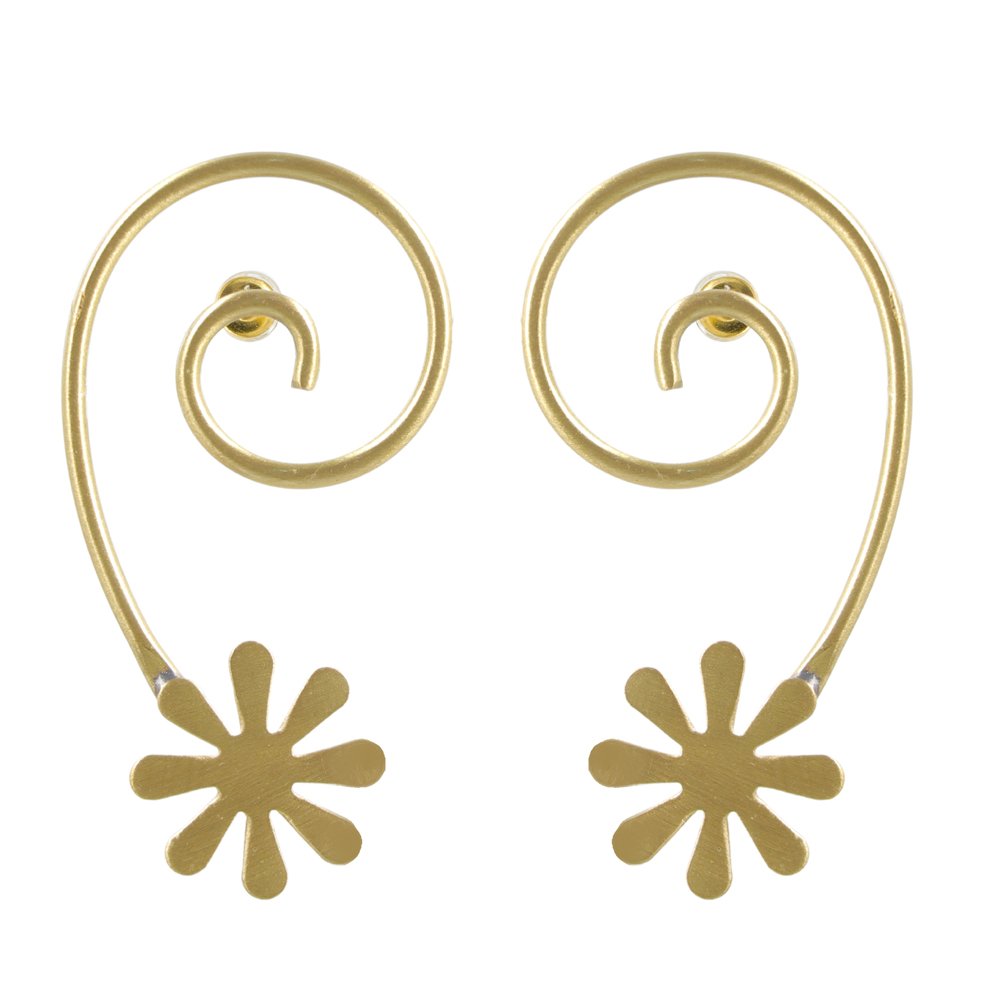Gold Finish Demi-Fine Jewelry Anti-Tarnish Waterproof Spiral Earrings image 3