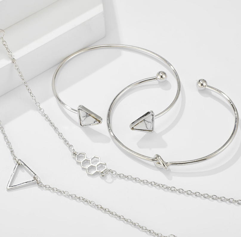 Multi Layered Korean Bracelet (Silver) image 3