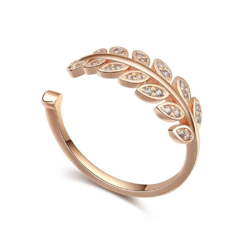 Nature's Embrace Rose Gold Leaf Adorn Women Ring image 0