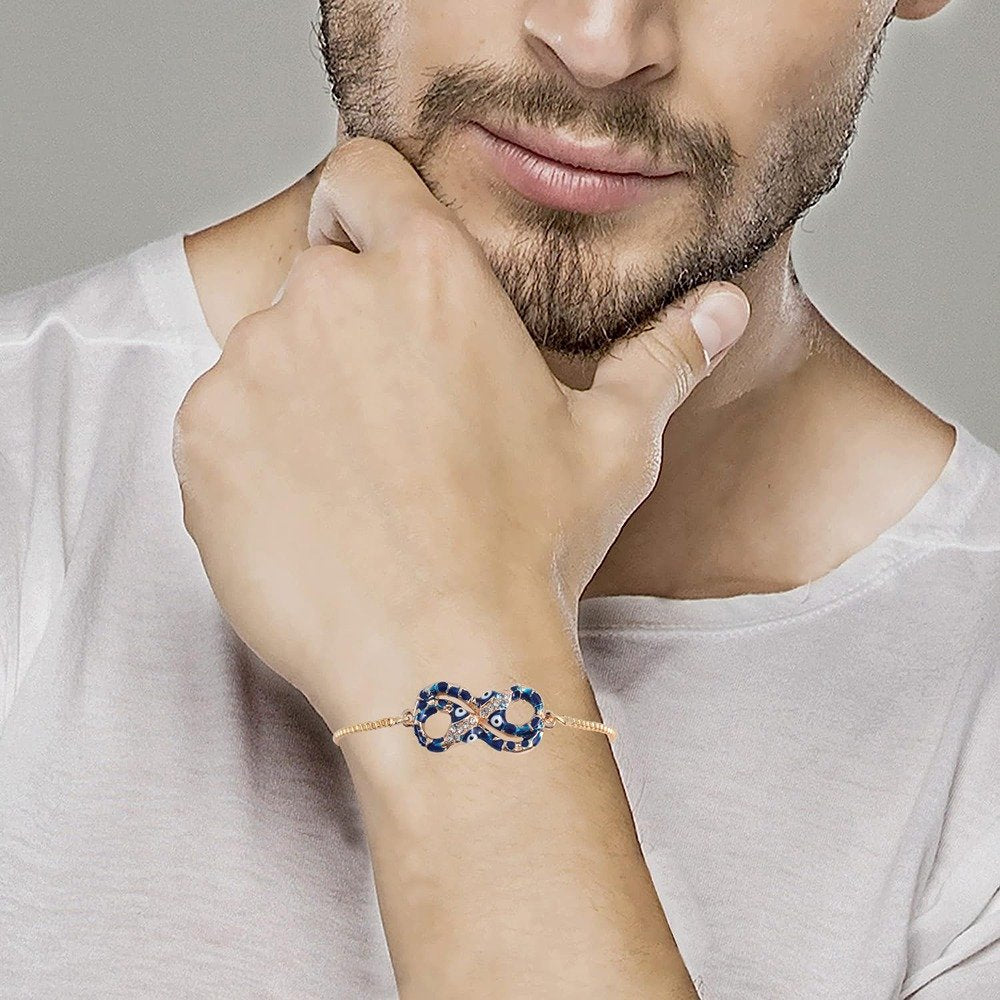 Gold-Tone Infinity Evil Eye Rakhi-Bracelet image 2