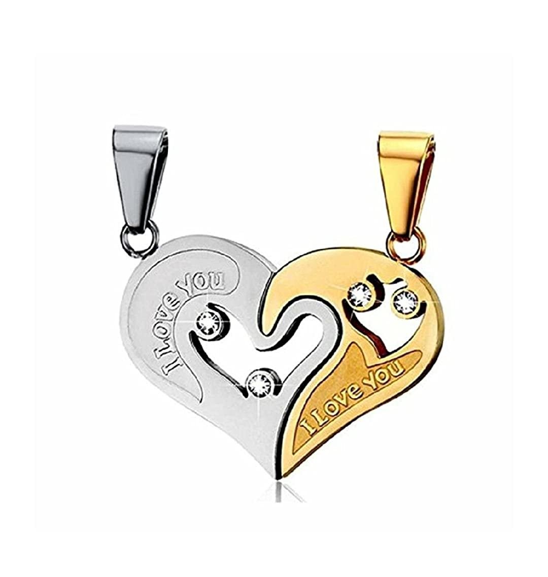 Love You Silver and Golden Pendants Set image 0