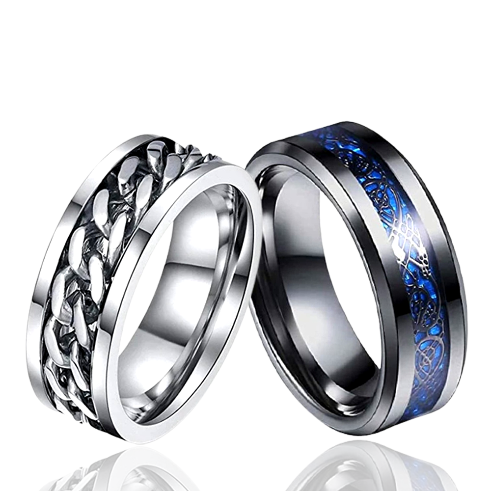 Dragon Spinner Black & Blue Combo Ring image 1