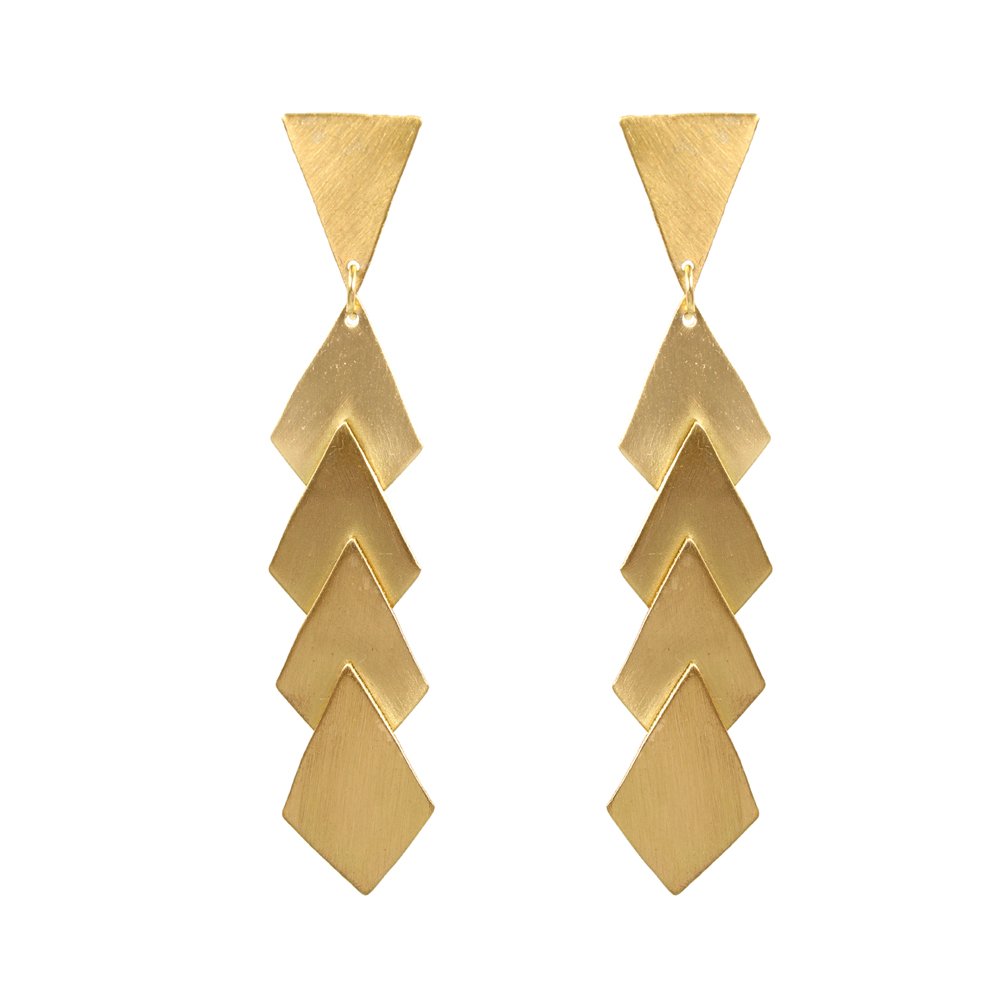 Gold Polish Demi-Fine jewelry Anti-Tarnish Waterproof Stylish Fishtail Dangle Earrings image 3