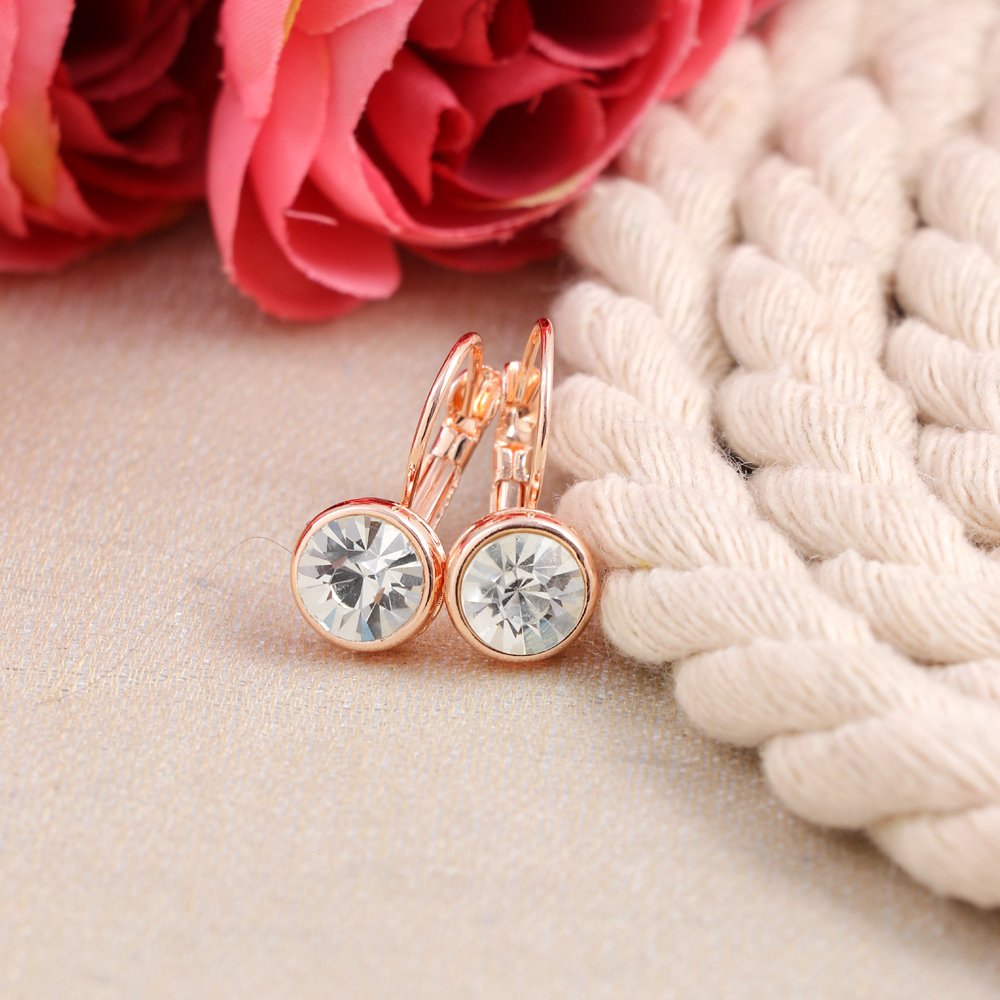 Gold-Plated Korean Design White Crystal drop & Dangler Earrings image 0