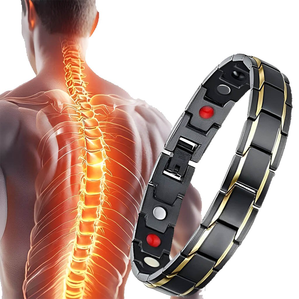 Men's Black & Gold Bio Magnetic Bracelet image 0