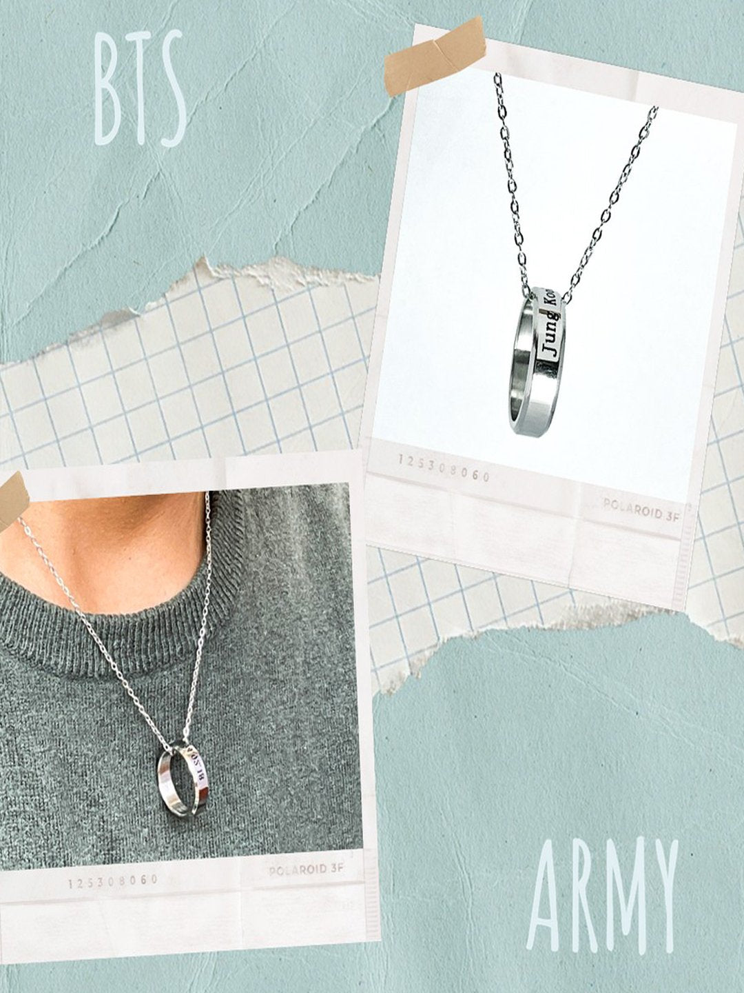 Silver-Plated BTS Kpop Junk Kook Chain Pendant for Men and Women image 2