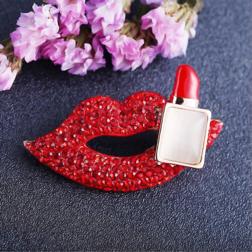 Hot Red Lips Lipstick Brooch For Women/Girls image 0