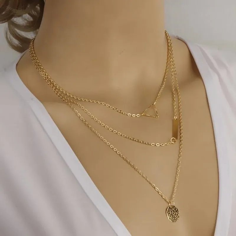 Stunning Gold-Plated Layered Necklace For Women/Girl's image 3