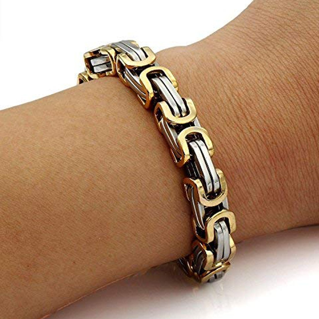 Stylish Dual-Tone Link Chain Bracelet for Men image 2