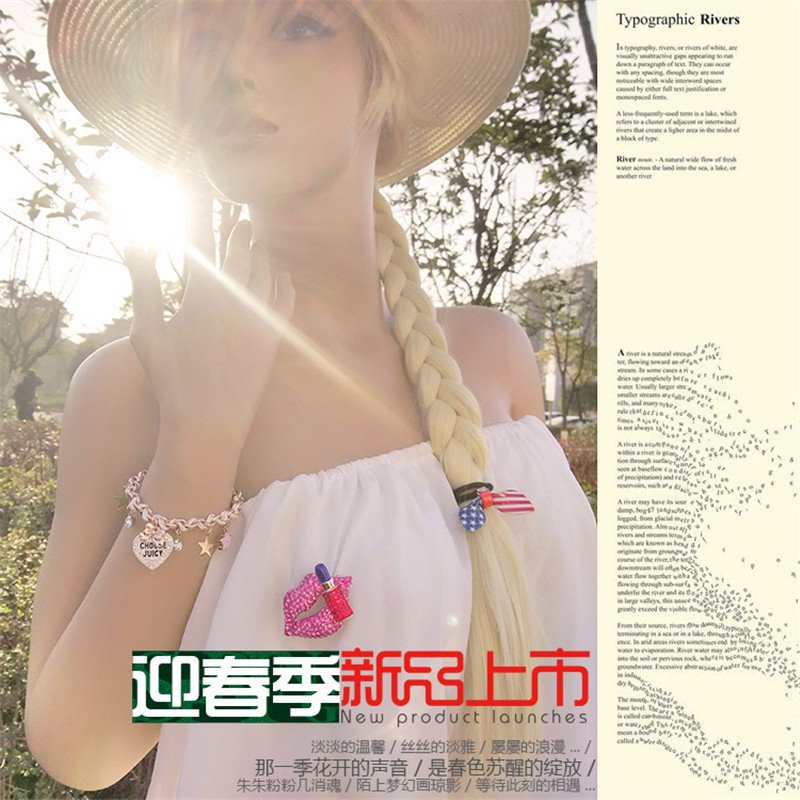 Hot Pink Stone Lips Lipstick Brooch For Women/Girls image 2