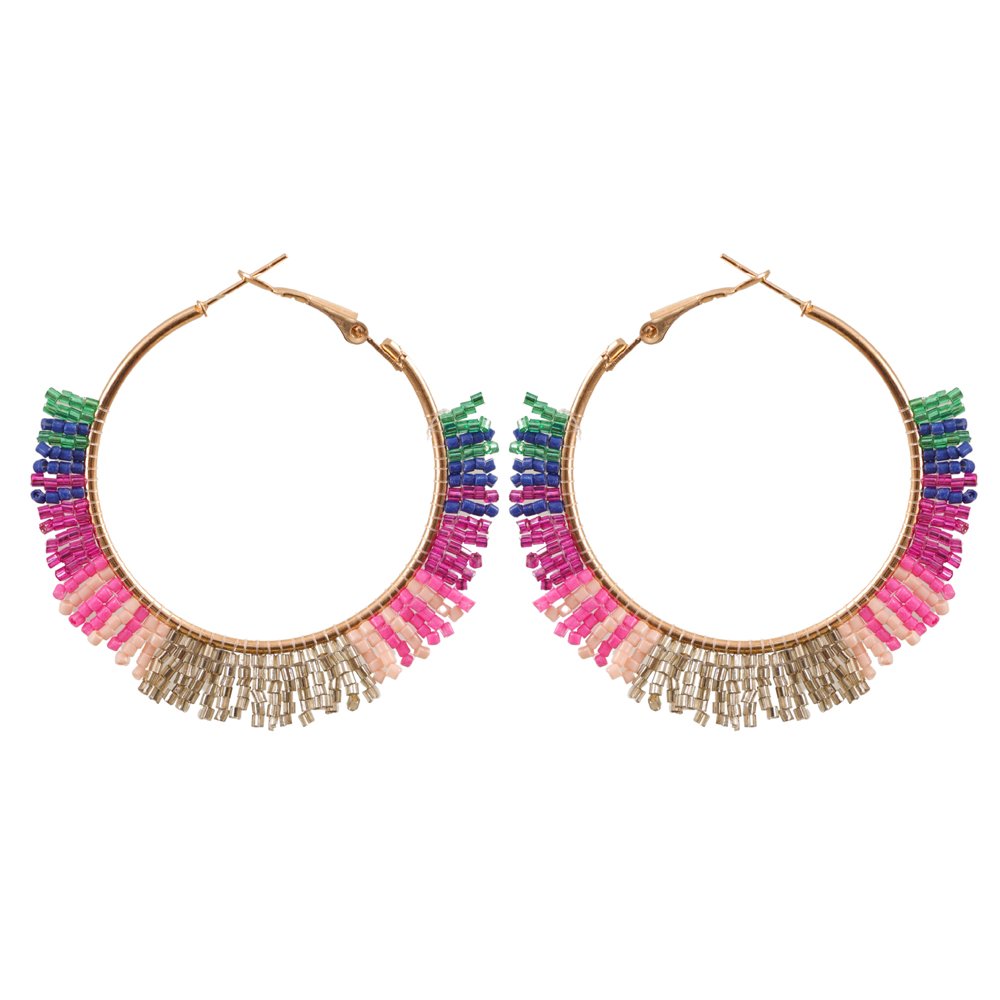 Gold-Toned Multi-color Hoop Earrings image 3