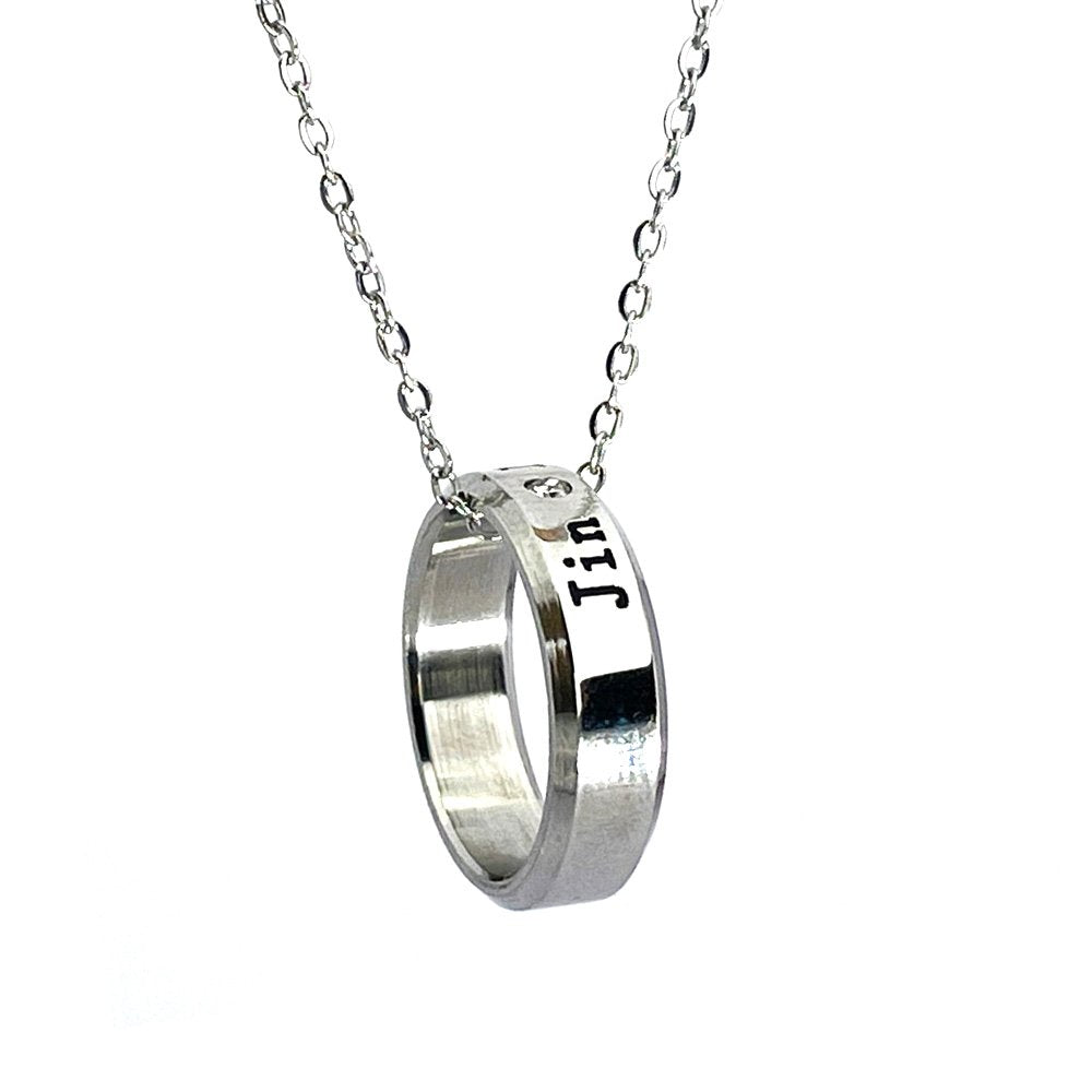 Silver-Plated BTS Kpop Jin Chain Pendant for Men and Women image 3