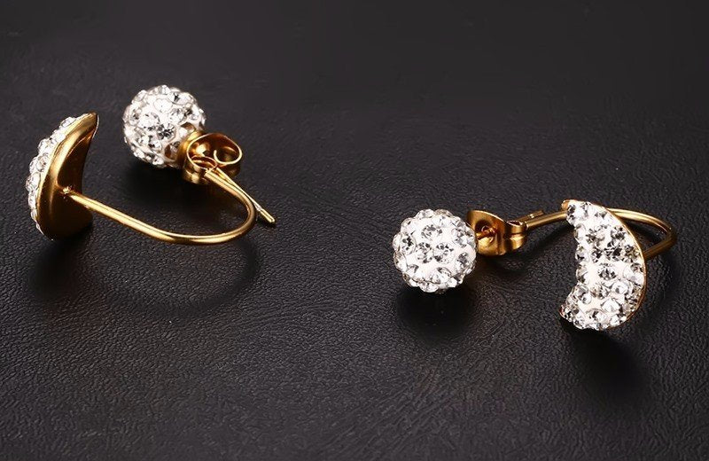 Gold-Tone Crystal Stud Earrings image 4