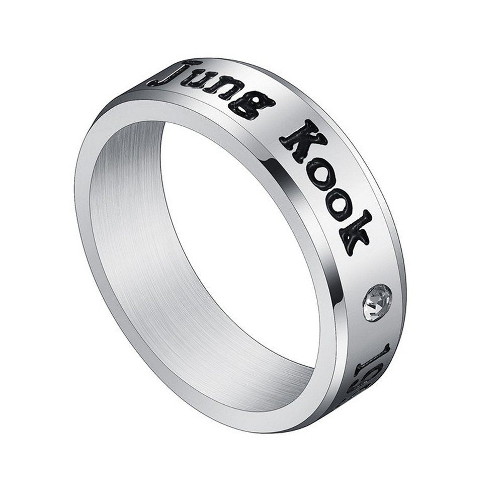 Men's Silver Color BTS-Inspired Ring - Stylish Jung Kook Fashion Accessory image 0