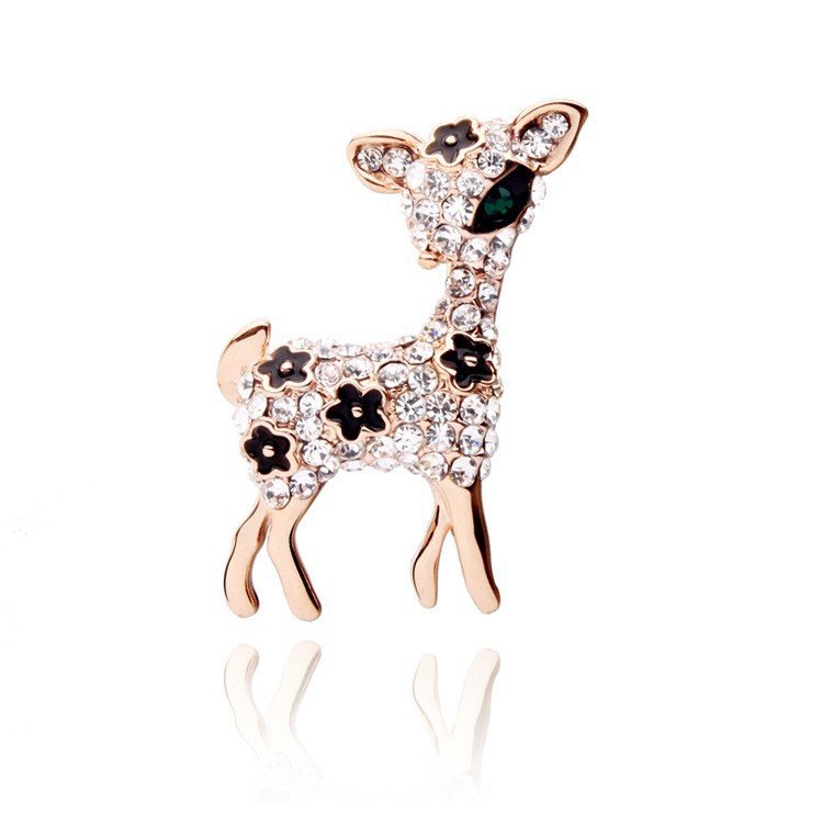 Rose-Gold Crystal Lamb Brooch image 4