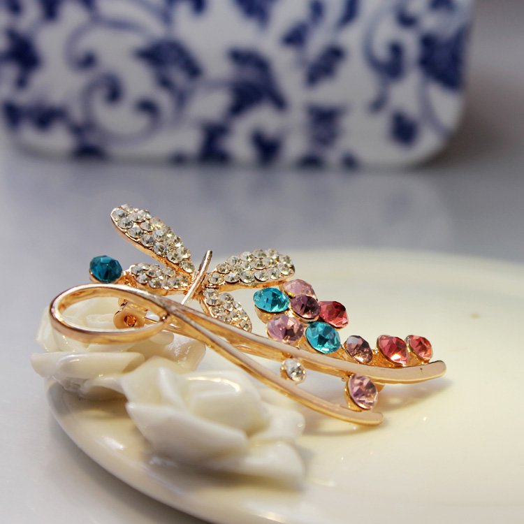 Multicolor Crystal Flower Brooch For Womne/Girl's image 2