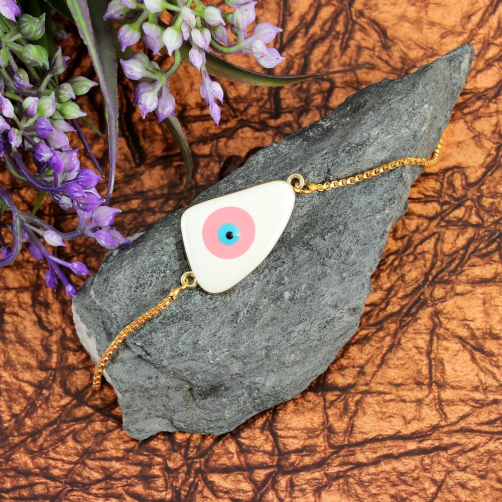 White Stone Turkish Glass Crystal Rakhi-Bracelet image 1