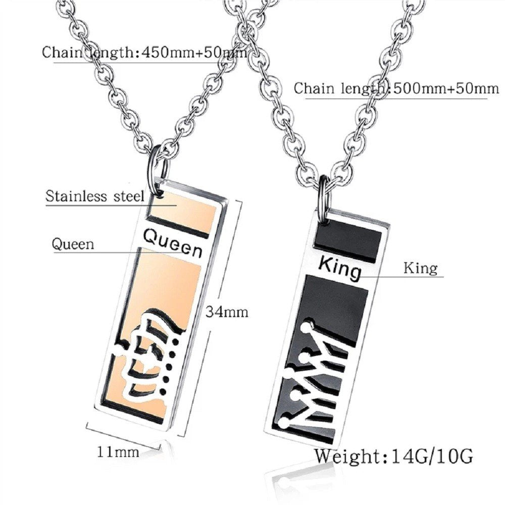 ‘King’ and ‘Queen’ Pendants Set image 1