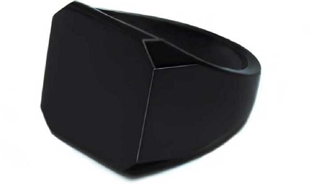 Men's Big Square Black Ring image 1