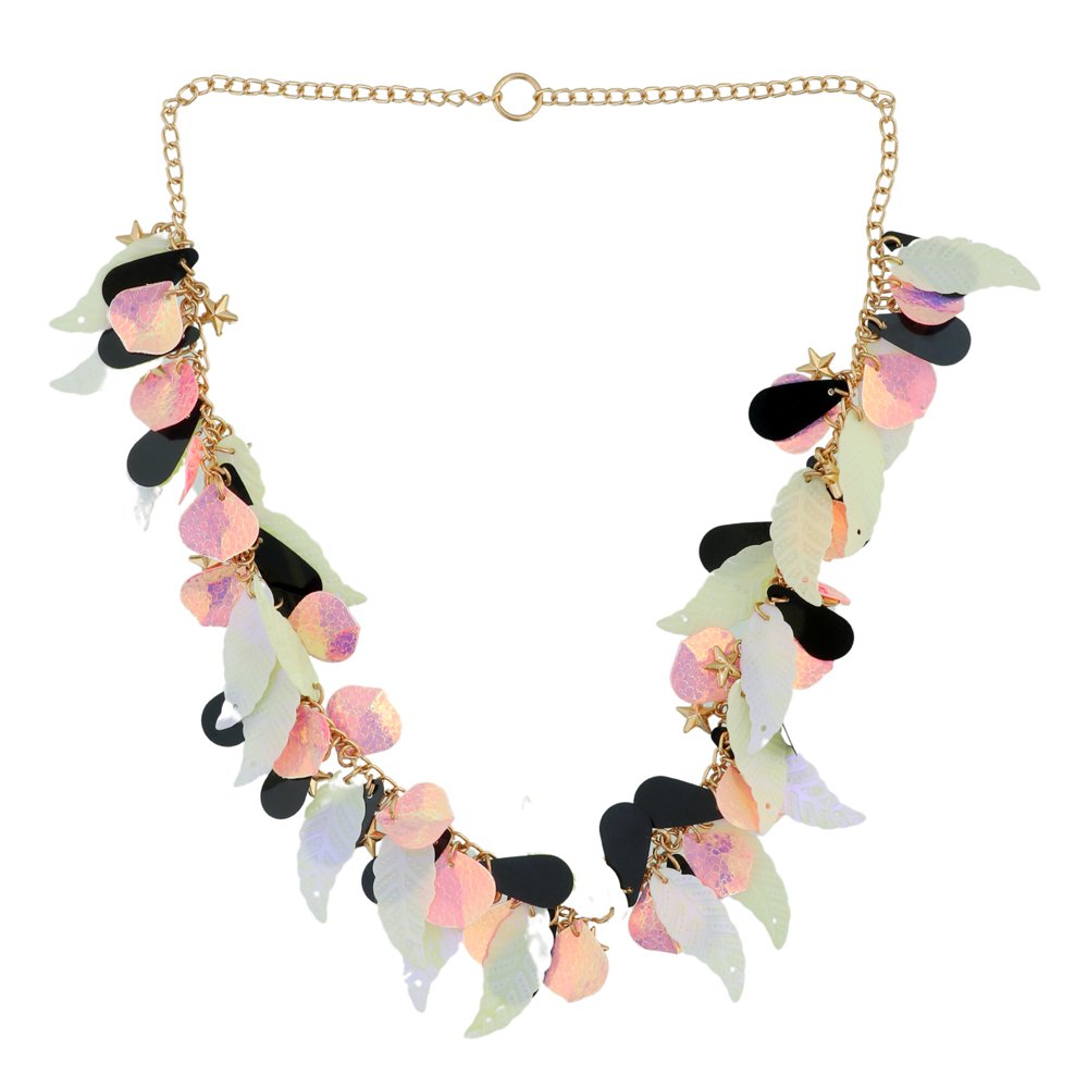 Elegant Multicolor Layered Leaf Necklace image 3