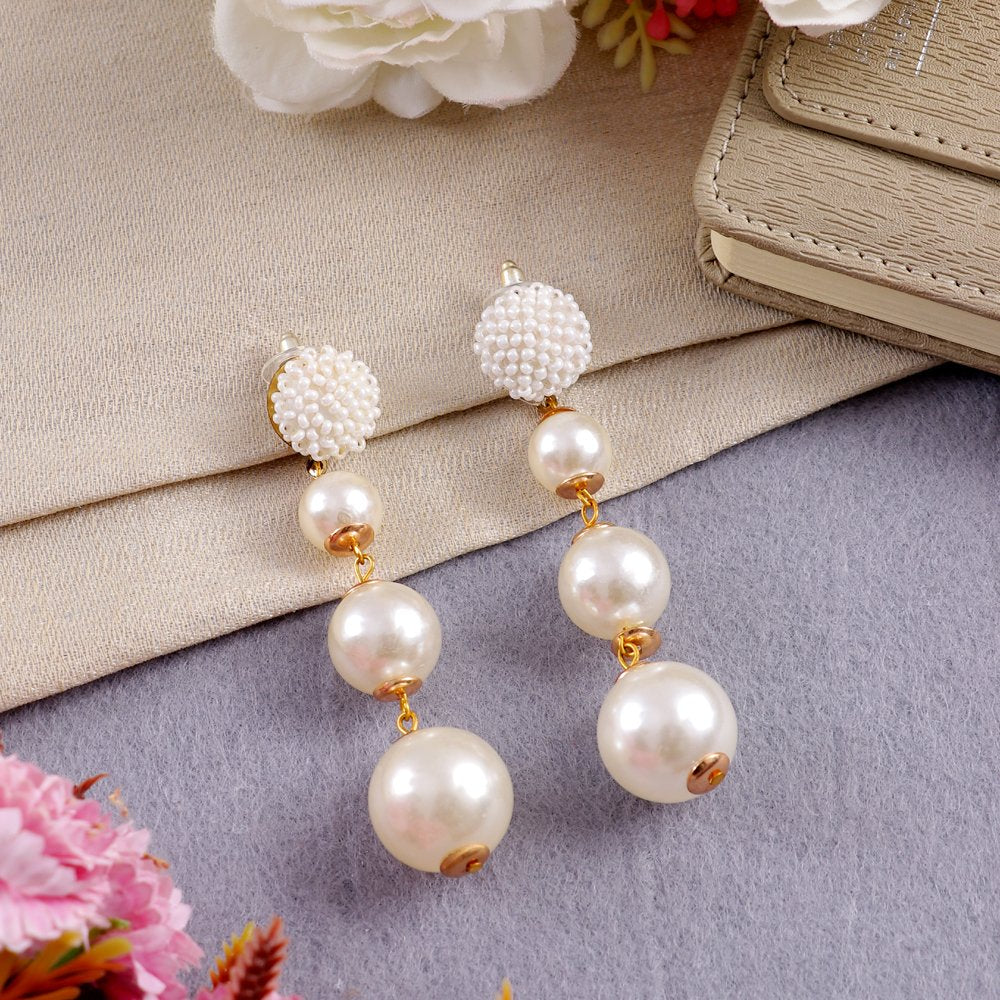 Pearl Stud Drop & Dangler Earrings image 3