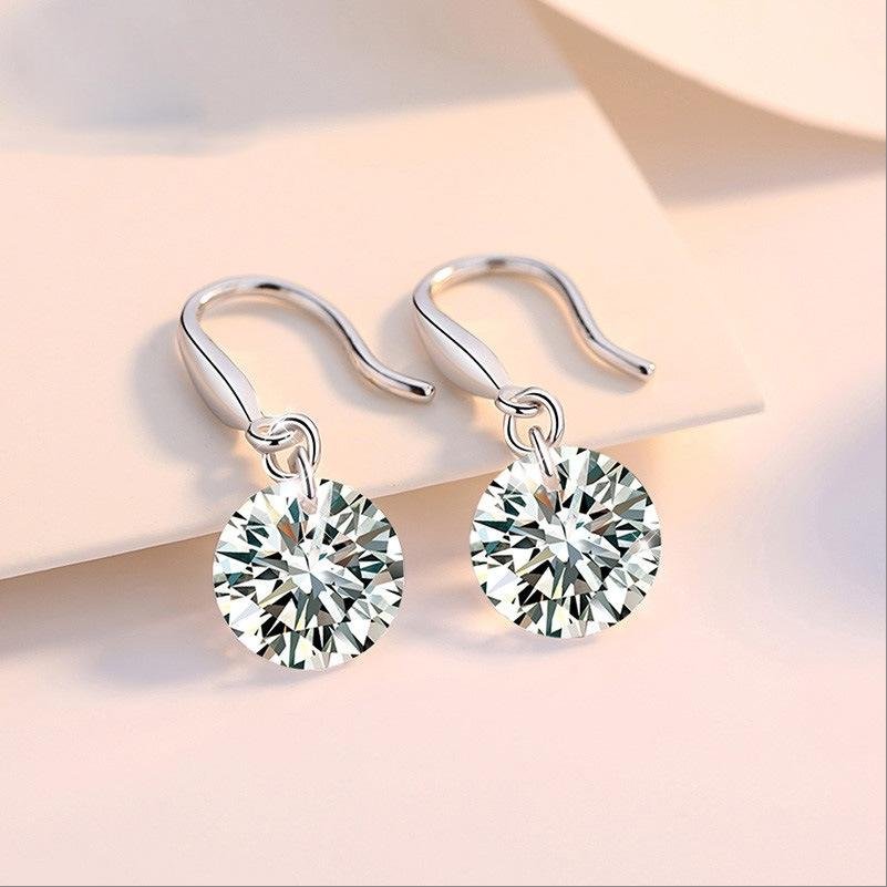 Silver-Plated Crystal Drop Earrings image 3