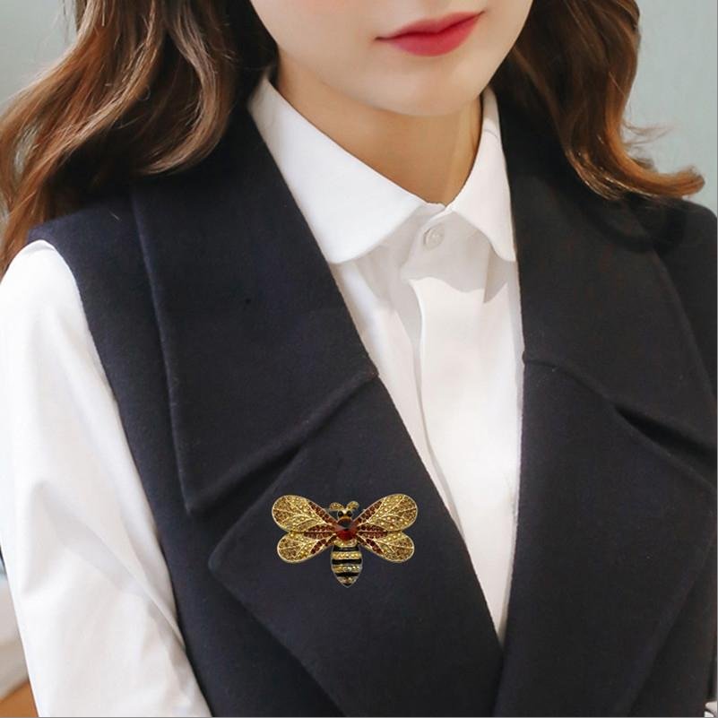 Multicolor Crystal Honey Bee Brooch image 4