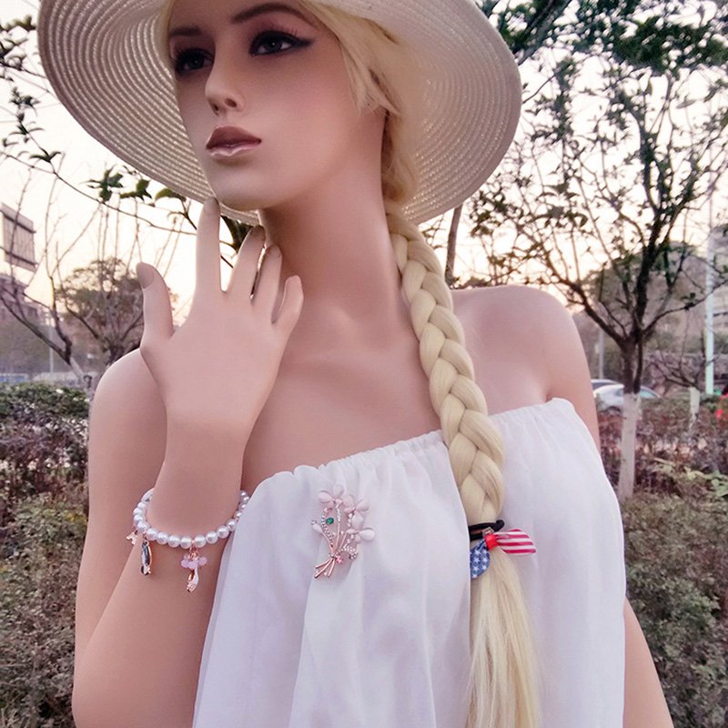 White Stone Rose-Gold Floral Crystal Studded Brooch image 2