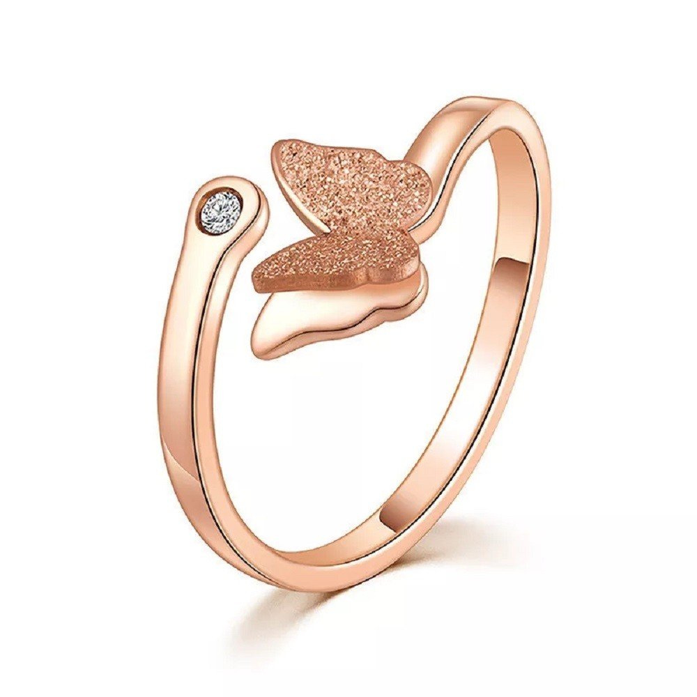 Butterfly Blush Rose Gold Statement Ring image 0