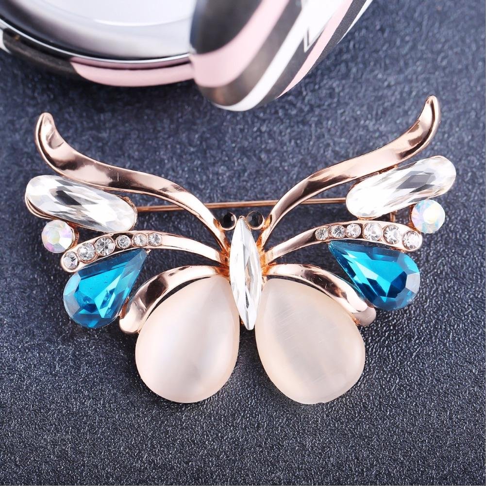 Gold-Tone Crystal Studed Butterfly Brooch image 0