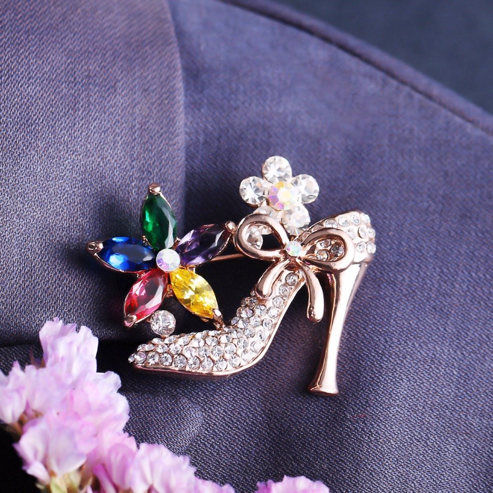 Crystal High Heels Sandal Brroch For Women/Girls image 2