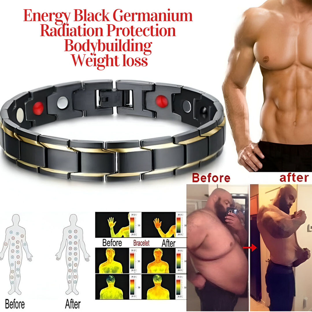 Men's Black & Gold Bio Magnetic Bracelet image 2