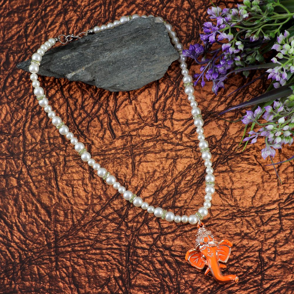Pearl Ganesh Pendant Necklace image 2